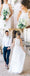 High Neck White Lace Long Sheath Simple Design White Lace Wedding Party Dresses, WD0089