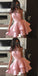 A-Line Cute Cheap Cap Sleeves Short Pink Junior Modest Homecoming Dresses, BD0241 - SposaBridal