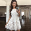 Lovely Cheap A-Line Open Back Full Lace Junior Homecoming Dresses,short prom dresses, BD0243