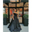 A-line Black Satin Cheap Strapless Simple Formal Prom Dresses PD2151