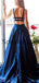 A-line Burgndy Navy Velvet Real Made Elegant Long Prom Dresses PD2287