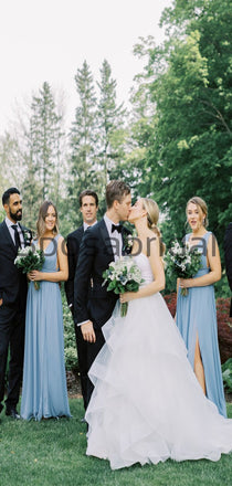 A-line Cheap Blue Simple Fashion Bridesmaid Dresses WG745