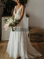 A-line Elegant Unique Country Long Wedding Dresses WD0501