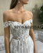 A-line Lace Off the Shoulder Vintage Pretty Wedding Dresses WD0595