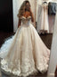 Luxury A-line Lace Off the Shoulder Vintage Long Wedding Dresses, WD0611