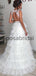 A-line Lace V-Neck Vintage Tulle Country Romantic Wedding Dresses  WD0377