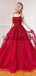 A-line Mermaid Red Mismatched Lace Long Modest Prom Dresses PD2138