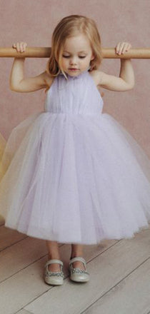 A-line Pink Purple Ivory Yellow Tulle Flower Girl Dresses, FG152