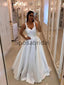 A-line Satin Dream Simple Vintage Wedding Dresses, Ball Gown WD0482