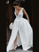 Sexy Deep V-neck A-line Simple Cheap Long Ivory Wedding Dresses, WD0564