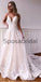 A-line Spaghetti Straps Gorgeous Applique Lace Wedding Dresses WD0483