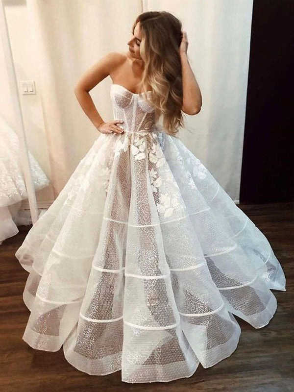 Sexy Sparkly See-through A-line Sweetheart Tulle Elegant Prom Dresses, PD1752