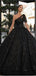 A-line Gorgeous One Shoulder Black Sequin Sparkly Long Fashion Prom Dresses, Ball gown PD1527