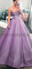 A-line Purple Strapless Unique Deisgn Vintage Elegant Prom Dresses, Ball Gown PD1727