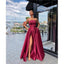 A-line Satin Side Slit Simple Formal Elegant Modest Long Prom Dresses, evening dress  PD1536