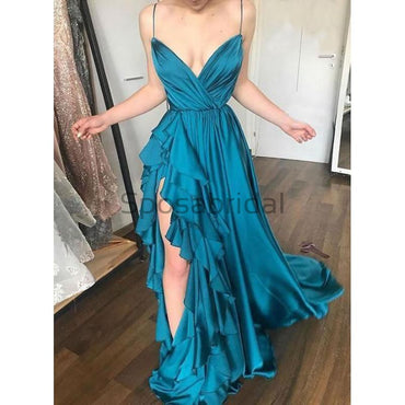 A-line Spaghetti Straps Simple Formal Cheap Unique Prom Dresses PD1731