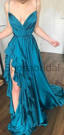 A-line Spaghetti Straps Simple Formal Cheap Unique Prom Dresses PD1731