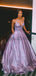 A-line Spaghetti Straps Sparkly Purple Long Shining Gorgeous Prom Dresses PD1735