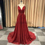 A-line Spaghetti Straps Sparkly Red Sequin Long Shining Gorgeous Prom Dresses PD1736