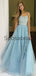 A-line Spaghetti Straps Vintage Tulle Modest Prom Dresses PD2023