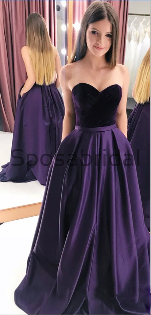 A-line Strapless Sweetheart Elegant Purple High Quality Affordable Prom Dresses, Prom Dress PD1816