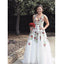 A-line Unique Deisgn Long Tulle Modest Long Prom Dresses wth appliques PD1546
