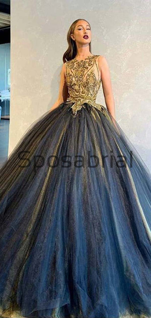 A-line Vintage Modest Formal Party Prom Dresses, Ball Gown PD2011