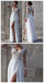 White Side Slit Elegant Custom Cheap Wedding Party Prom Dresses Online,PD0072