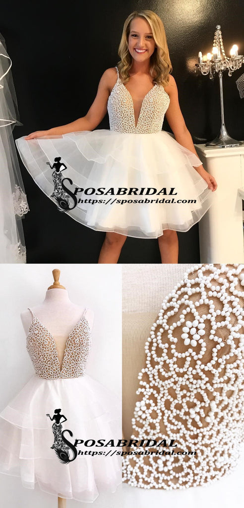 Beaded Short Elegant Pretty Gorgeous Formal Popular Homecoming Dresses, BD0223 - SposaBridal