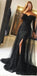 Black Lace Tulle Newest Mermaid Prom Dress, Long Sleeves Prom Dresses, Evening Dress, PD0443