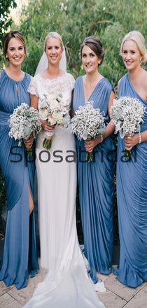 Blue Most Popular Hot Beach Long Bridesmaid Dresses WG807