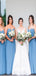 Blue Sweetheart A-line Simple Cheap Chiffon Bridesmaid Dresses WG610