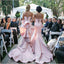 Blush Pink Mismatched  Modest Cheap Unique Design Lace up back Bridesmaid Dresses, WG264 - SposaBridal