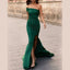 Charming One-shoulder Mermaid Sexy Side-slit Eramald Green Prom Dresses, PD1834