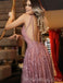 Charming A Line V Neck Backless Floor Length Blush Lace Prom Dresses, Party Dresses, Evening Dresses, PD1135