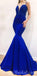 Charming Blue Mermaid Spaghetti Straps Sexy  Formal Prom Dresses, Evening Dress , PD1340
