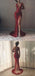 Charming Elegant Red Full Lace Mermaid  ELegant Side Split Prom Dresses,PD1025 - SposaBridal