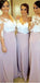Charming Long Sleeve White Lace Elegant Long Inexpensive Wedding Party Bridesmaid Dresses, WG191