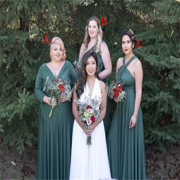 Cheap Soft  Mismatched  Simple Fall Long Elegant Formal Bridesmaid Dresses ,PD0295 - SposaBridal