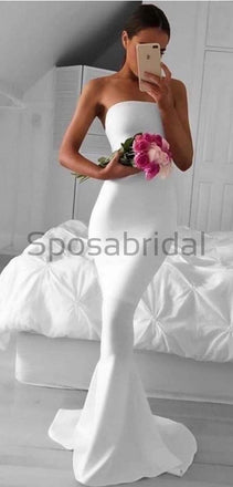 Custom Mermaid Strapless Simple Fashion Sweep Train Prom Dresses PD1000 PD1450