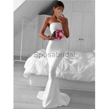 Custom Mermaid Strapless Simple Fashion Sweep Train Prom Dresses PD1000 PD1450
