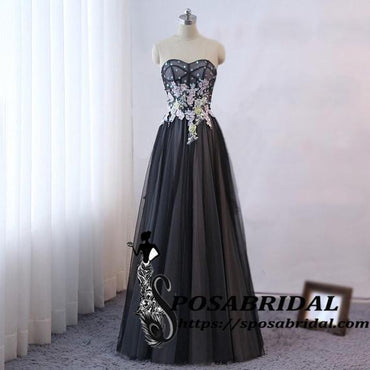 Long Sweetheart A-line Lace Up Back Bridesmaid Dresses, Elegant Prom Dresses, ,WG322