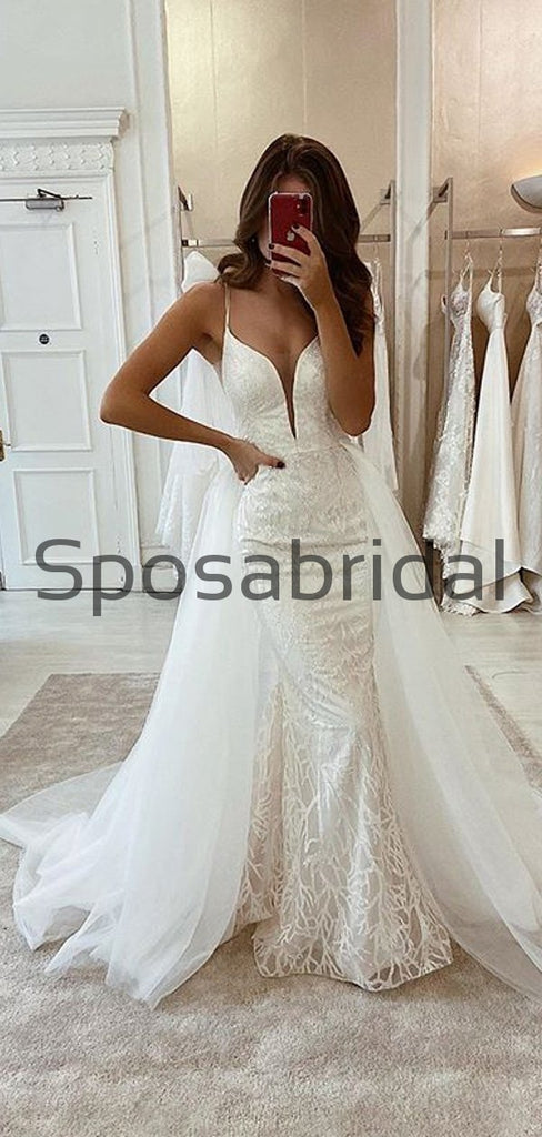 Detachable Unique Vintage Beach Elegant Wedding Dresses WD0457