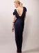 Elegant Dark Navy Blue Side-slit Mermaid Long Bridesmaid Dresses, WG823