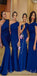 Elegant Formal Blue One Shoulder Neckline Full-length Mermaid Wonderful Bridesmaid Dresses WG572