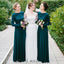 Elegant Long Sleeve  Chiffon Sheath Backless Bridesmaid-Dresses, PD0503