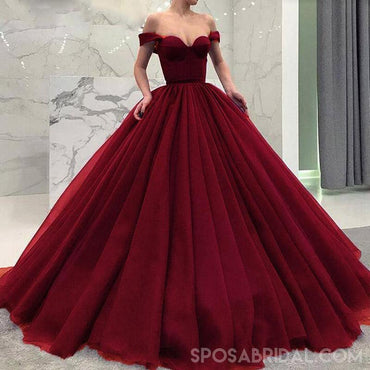 Fashionable Burgundy Blue Black Green Off the Shoulder Modest Prom Dresses, Prom Gown,PD1058