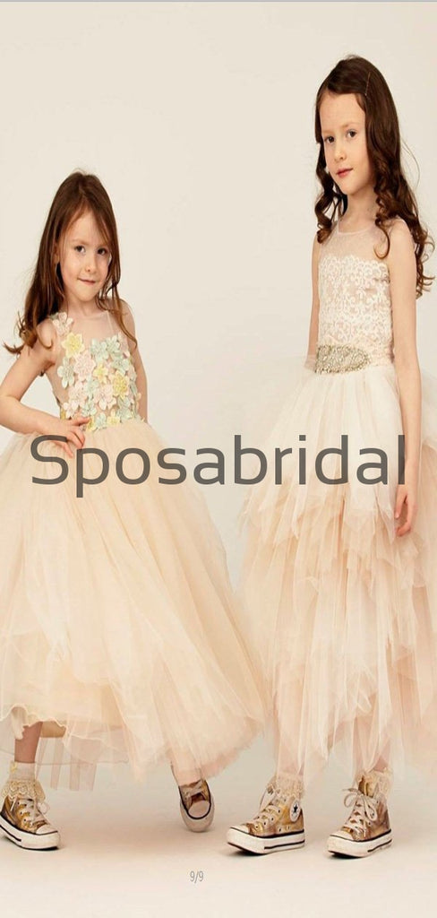 Lace Vintage Country Lovely Flower Girl Dresses, FG136