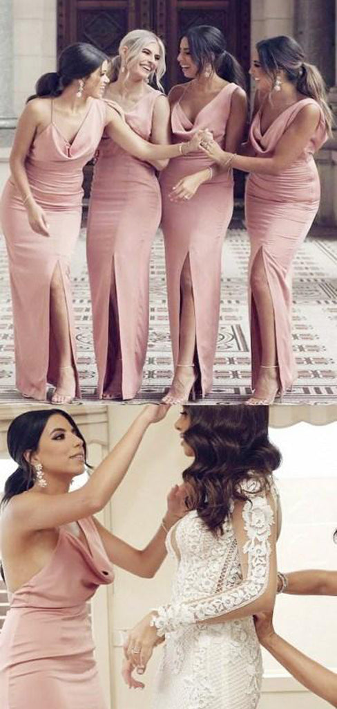 Long Mermaid Split Simple Mermaid Bridesmaid Dresses,WG334