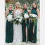 Long High Neck Dark Green Cheap Bridesmaid Dresses, WG394
